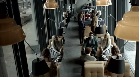 Cafee full of people. Stock Footage 61157982