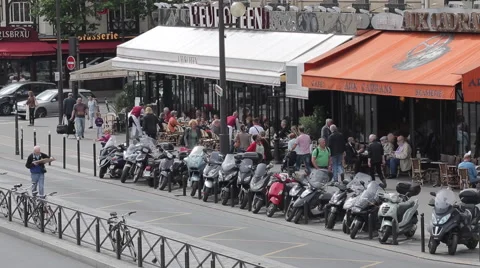 Cafes on Boulevard Diderot, Gare de Lyon, Paris, France, Europe Stock Footage 44264006