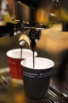 Cafés calidad tostado, descafeinado y cafés de maquina, aroma cafetero Stock Photos