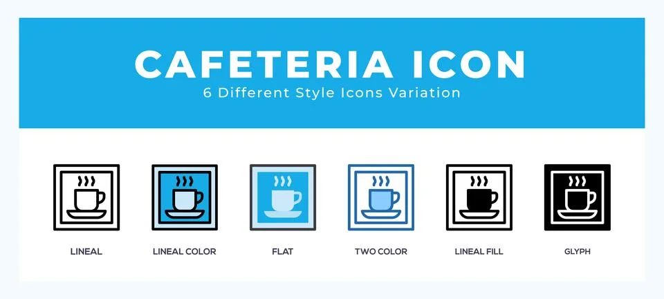 Cafeteria icon set. Design elements for logo Stock Illustration