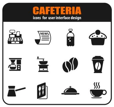 Cafeteria icon set Stock Illustration