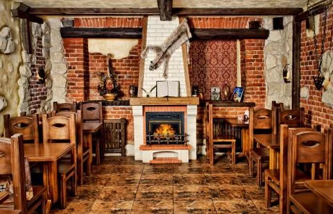 Cafeteria interior Stock Photos