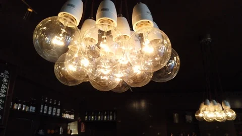 Cafeteria light bulbs Stock Footage 111081106