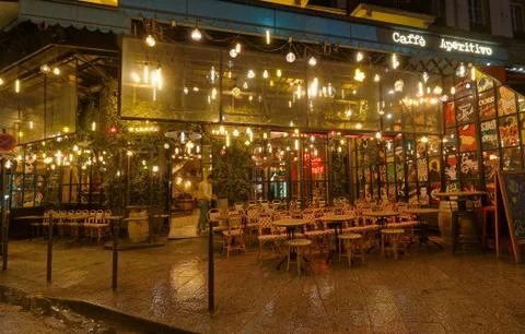 Caffe Aperitivo in Paris, located between Montmartre and Pigalle, this cafe r Stock Photos