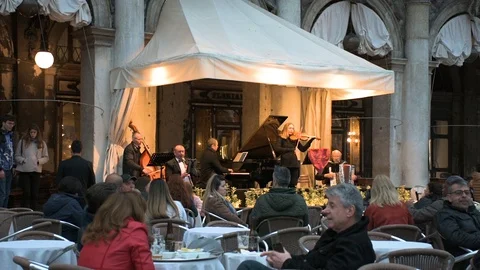 Caffe Florian in Piazza San Marco in Venice, Italy Stock Footage 106291618