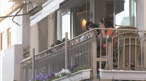 Caffe People Sitting in Caffe Closeup Day Stock Footage 25138045