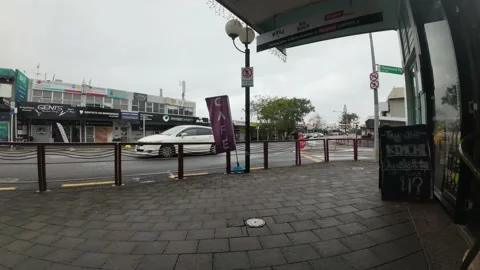 Caffe Time Stop, People Passing bye, caffe flag Stock Footage 239207176