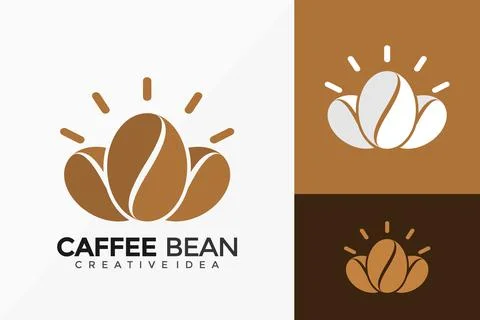 Caffee Bean Logo Vector Design. Abstract emblem, designs concept, logos, logo Illustrazione stock