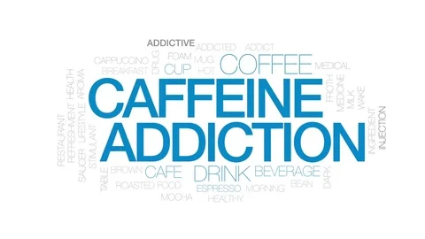 Caffeine addiction animated word cloud, text design animation. Kinetic Stock Footage 74481052