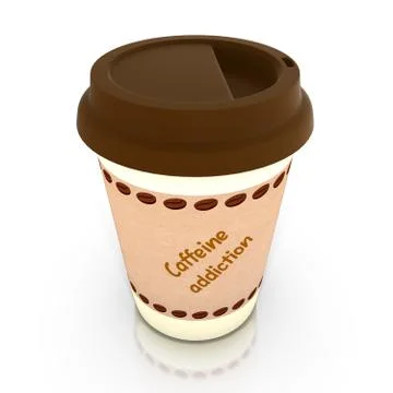 Caffeine addiction coffee cup Illustrazione stock