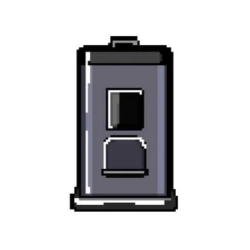 Caffeine capsule coffee maker pixel art vector illustration Stock Illustration