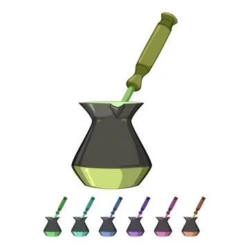 Caffeine cezve coffee cartoon vector graphic Stock Illustration