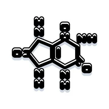 Caffeine chemical molecular structural formula illustration Stock Illustration