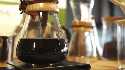 Caffeine coffee close up black freshness morning cooking routine before works in Stock Footage 336561920