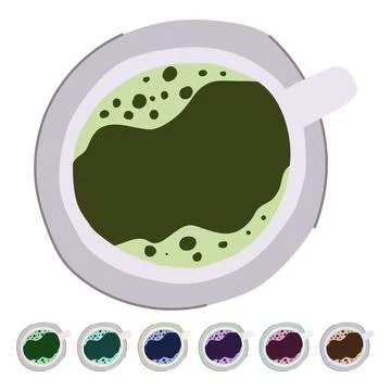 Caffeine coffee cup top vector cartoon graphic Stock Illustration