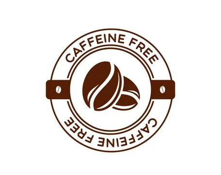 Caffeine free icon or zero coffee package badge 库存插图