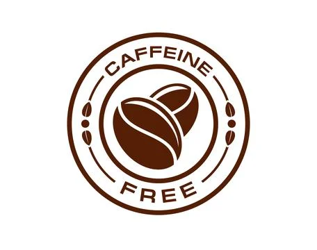 Caffeine free icon, round brown badge Stock Illustration
