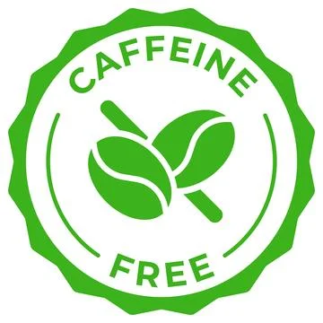 Caffeine free label vector icon illustration. Caffeine free green logo, sym.. Stock Illustration