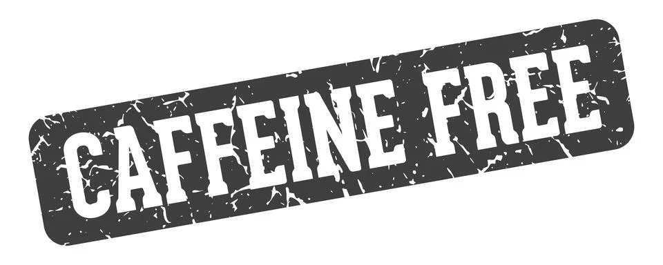 Caffeine free rectangular sign. caffeine free stamp Illustrazione stock