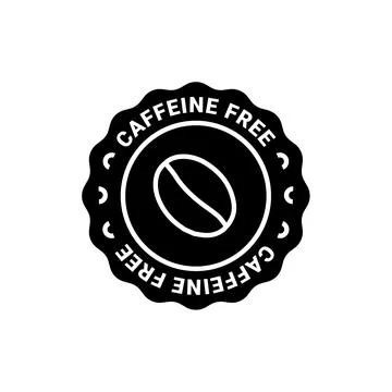 Caffeine free vector logo icon sign. Allergy decaffeinated coffee symbol health Stock Illustration