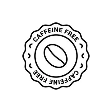 Caffeine free vector logo icon sign. Allergy decaffeinated coffee symbol health Stock Illustration