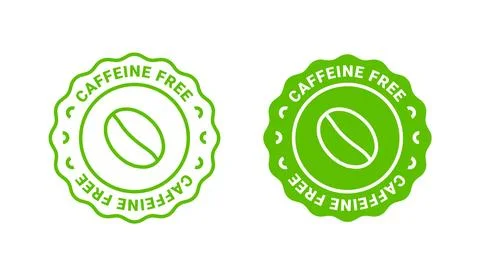Caffeine free vector logo icon sign. Allergy decaffeinated coffee symbol health Stock Illustration