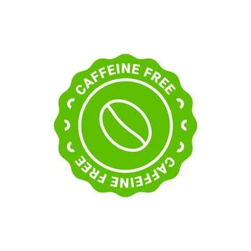 Caffeine free vector logo icon sign. Allergy decaffeinated coffee symbol health Stock Illustration