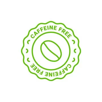 Caffeine free vector logo icon sign. Allergy decaffeinated coffee symbol health Stock Illustration