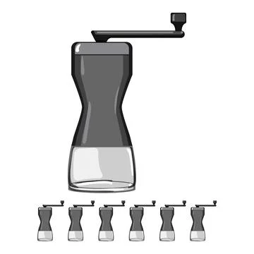 Caffeine mill coffee grinder manual cartoon vector graphic Stock Illustration