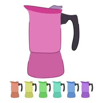 Caffeine moka pot coffee vector cartoon graphic Stock Illustration