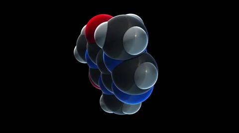 Caffeine, molecular model Video stock 64826100