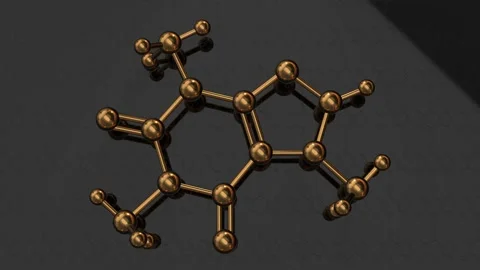 Caffeine molecule 3D chemical structure ... | Stock Video | Pond5