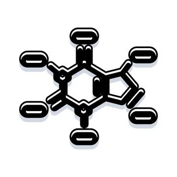 Caffeine molecule chemical structure for science and energy concepts イラスト素材