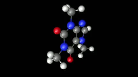 A caffeine molecule 動画素材 12377525