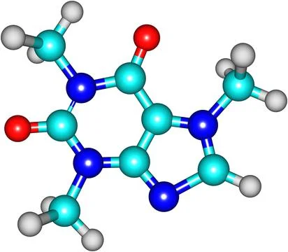 Caffeine molecule Stock Illustration