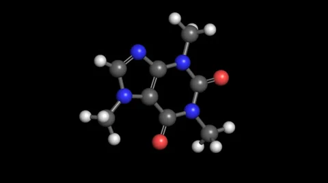 Caffeine molecule rotating 動画素材 35832030