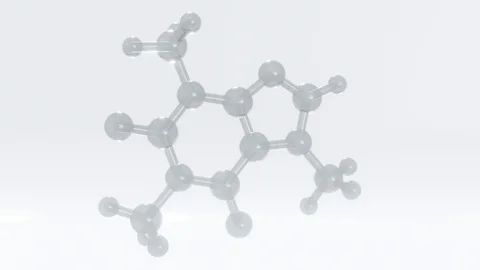 Caffeine Molecule spinning loop Stock Footage 123419276