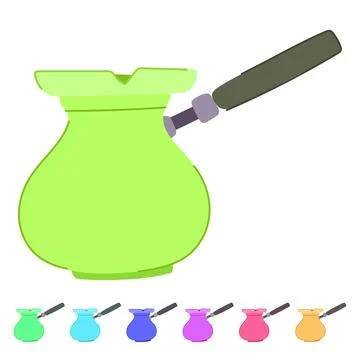 Caffeine turkish cezve coffee vector cartoon graphic Stock Illustration