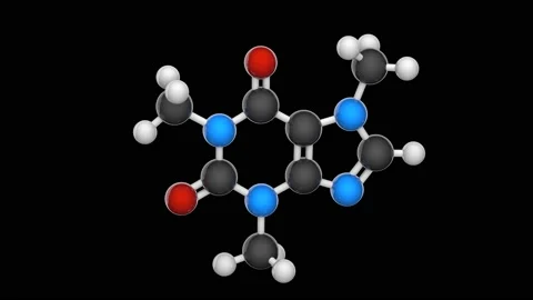 Caffeine.C8H10N4O2. Seamless loop. RGB + Alpha (Transparent) channel Stock Footage 154418069