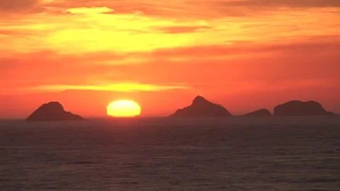 Cagarra Island Sunset Stock Footage 78118976