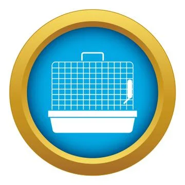 Cage for birds icon blue vector isolated 스톡 일러스트