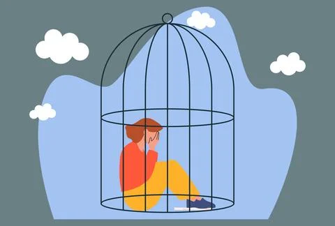 Cage Concept Illustration Vector Style Illustration Stock Illustration