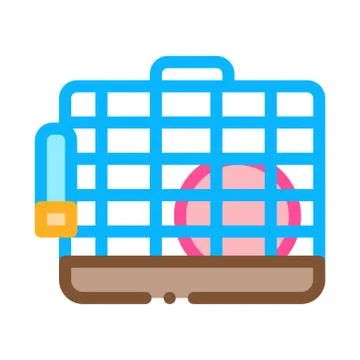 Cage for Hamster Icon Vector Outline Illustration Stock Illustration