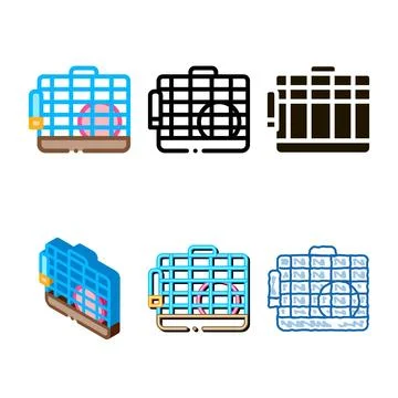 Cage for hamster icon vector outline edition Ilustración de archivo
