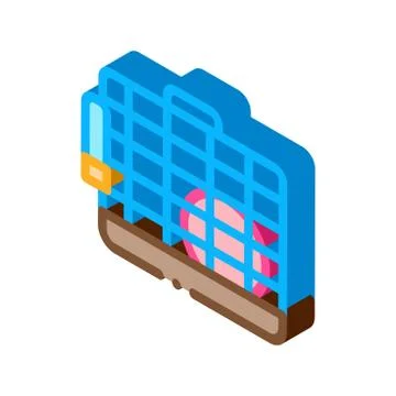 Cage for Hamster isometric icon vector illustration Stock Illustration