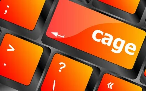 Cage key on computer keyboard keys button Stock Illustration