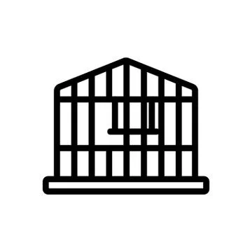 Cage for parrot bird icon vector outline illustration Stock Illustration
