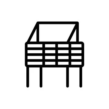 Cage for rabbit icon vector outline illustration Stock Illustration