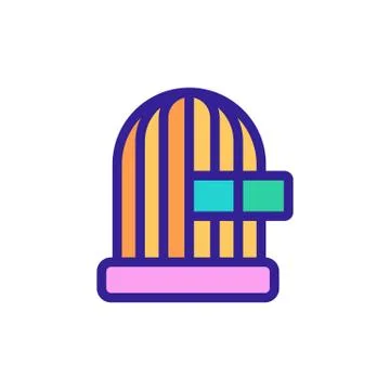 Cage for rabbit icon vector outline illustration Illustrazione stock