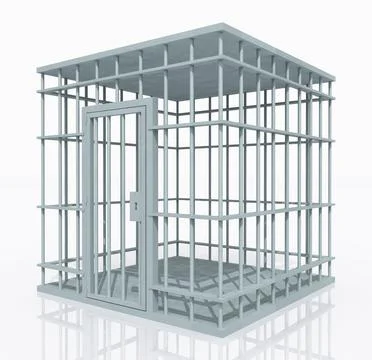 Cage with steel bars Stock Illustration